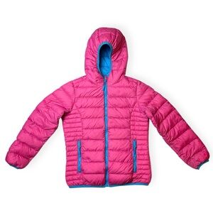 32 Degrees Girls Pink Hooded Down Puffer Jacket Size 7/8